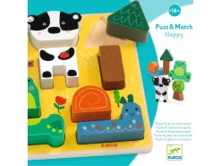 Djeco DJ01075 - Puzzles Relief - Puzz & Match Happy -Djeco Le Paradis Des Jouets djeco dj01075 puzzles relief puzz match happy 1600 3