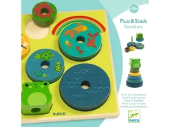 Djeco DJ01077 - Puzzles Relief - Puzz & Stack Rainbow -Djeco Le Paradis Des Jouets djeco dj01077 puzzles relief puzz stack rainbow 1600 3