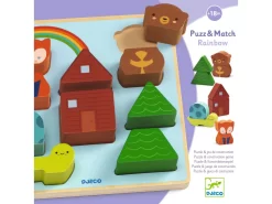 Djeco DJ01078 - Puzzles Relief - Puzz & Match Rainbow -Djeco Le Paradis Des Jouets djeco dj01078 puzzles relief puzz match rainbow 1600 3