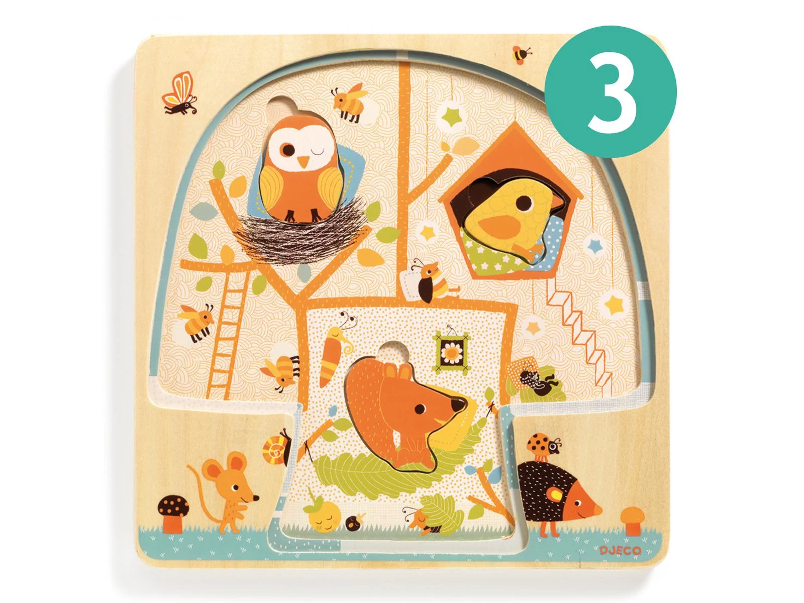 Djeco DJ01481 - Puzzles Bois 3 Niveaux - Chez-nut 5 Djeco DJ01481 - Puzzles Bois 3 Niveaux - Chez-nut – Image 5