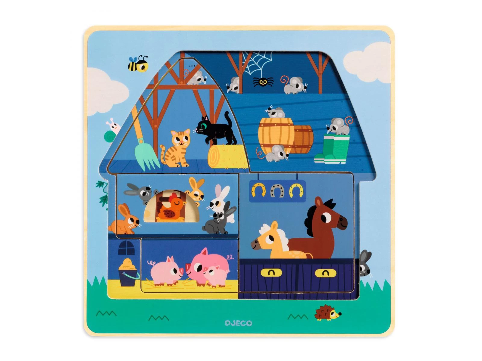 Djeco DJ01482 - Puzzles Bois 3 Niveaux - Chez Moo 3 Djeco DJ01482 - Puzzles Bois 3 Niveaux - Chez Moo – Image 3