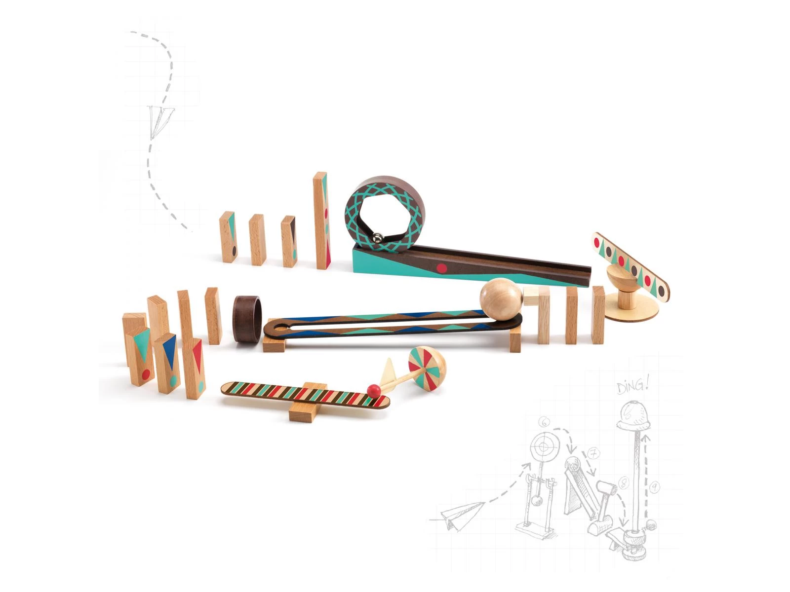 Djeco DJ05640 - Zig & Go - Roll - 28 Pcs 2 Djeco DJ05640 - Zig & Go - Roll - 28 Pcs – Image 2