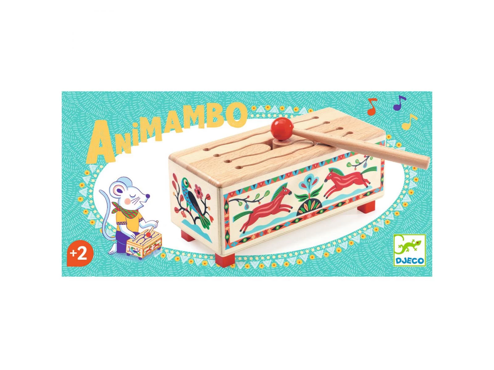 Djeco DJ06028 - Animambo - Wooden Drum 4 Djeco DJ06028 - Animambo - Wooden Drum – Image 4