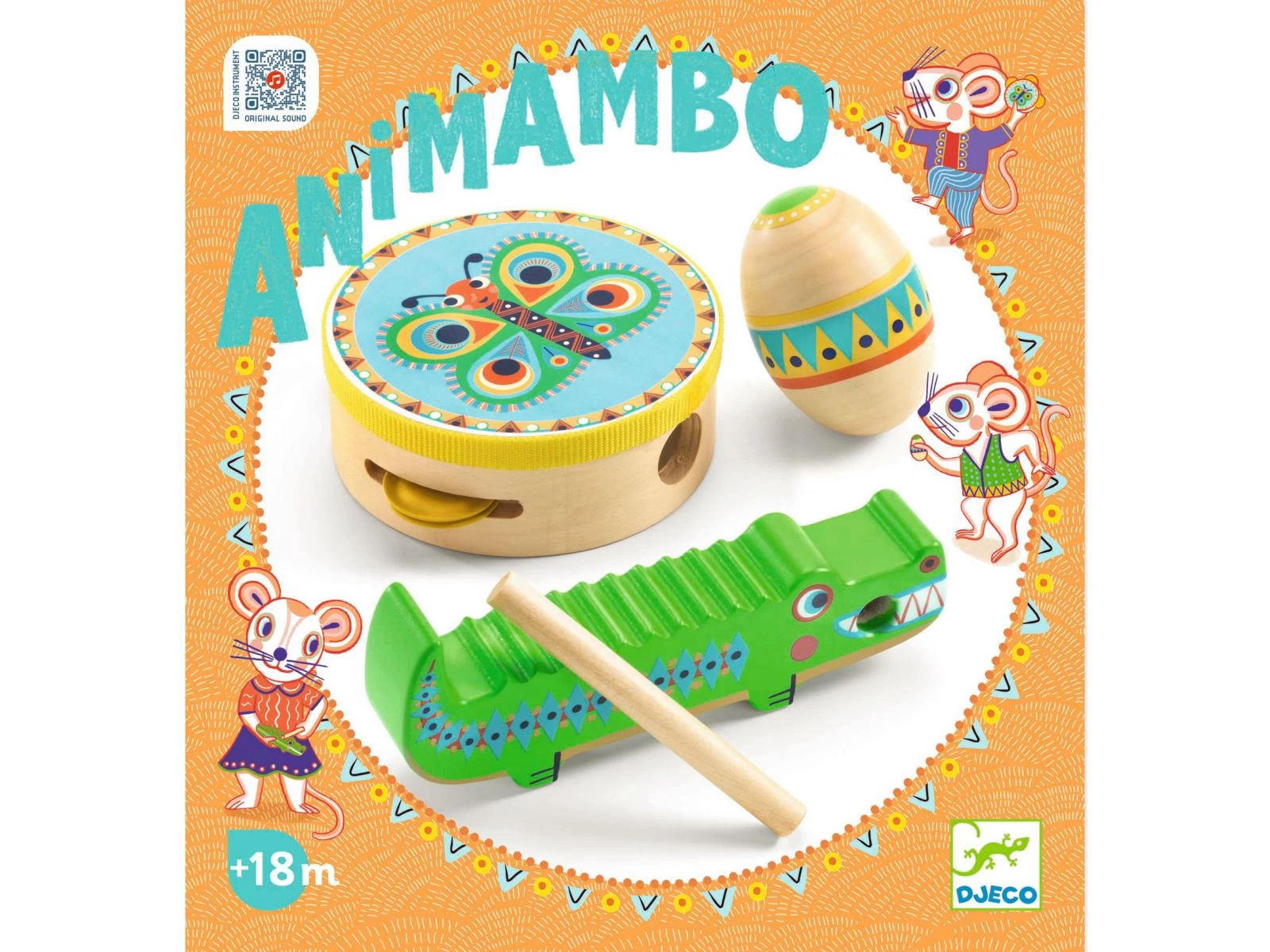 Djeco DJ06031 - Animambo - Set De Percusions: Tambourin,maracas, Guiro 4 Djeco DJ06031 - Animambo - Set De Percusions: Tambourin,maracas, Guiro – Image 4