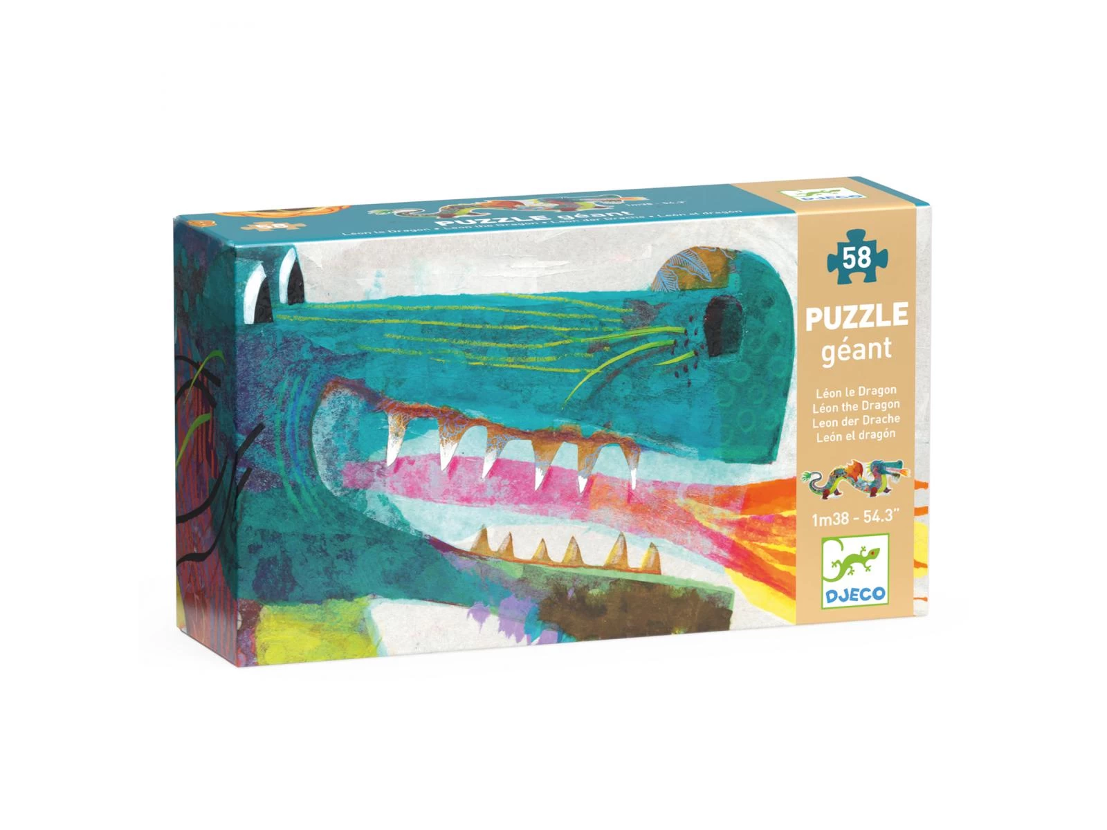 Djeco DJ07170 - Puzzles Géants - Léon Le Dragon