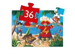 Djeco DJ07220 - Puzzles Silhouettes - Le Pirate Et Son Trésor - 36 Pcs -Djeco Le Paradis Des Jouets djeco dj07220 puzzles silhouettes le pirate et son tresor 36 pcs 1600 2