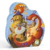 Djeco DJ07256 - Puzzles Silhouettes - Vaillant Et Les Dragons - 54 Pcs