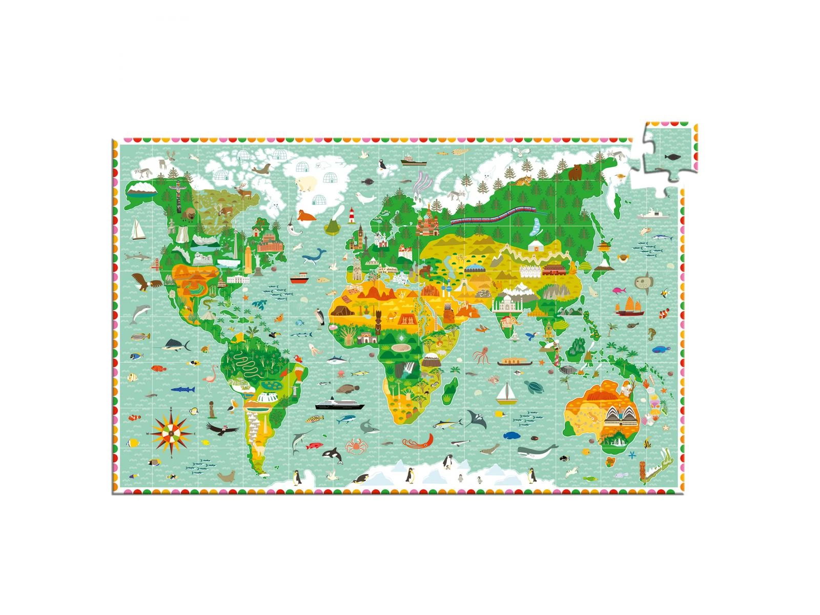 Djeco DJ07412 - Puzzles Observation - Tour Du Monde 200pcs + Livret 2 Djeco DJ07412 - Puzzles Observation - Tour Du Monde 200pcs + Livret – Image 2