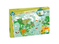 Djeco DJ07412 - Puzzles Observation - Tour Du Monde 200pcs + Livret