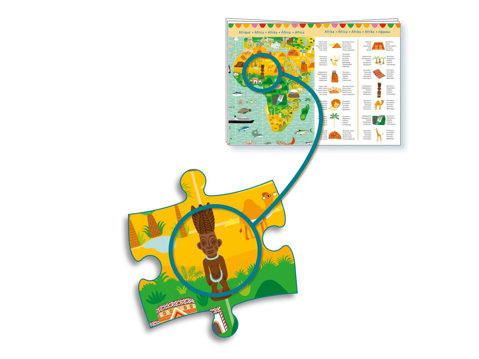 Djeco DJ07412 - Puzzles Observation - Tour Du Monde 200pcs + Livret 5 Djeco DJ07412 - Puzzles Observation - Tour Du Monde 200pcs + Livret – Image 5