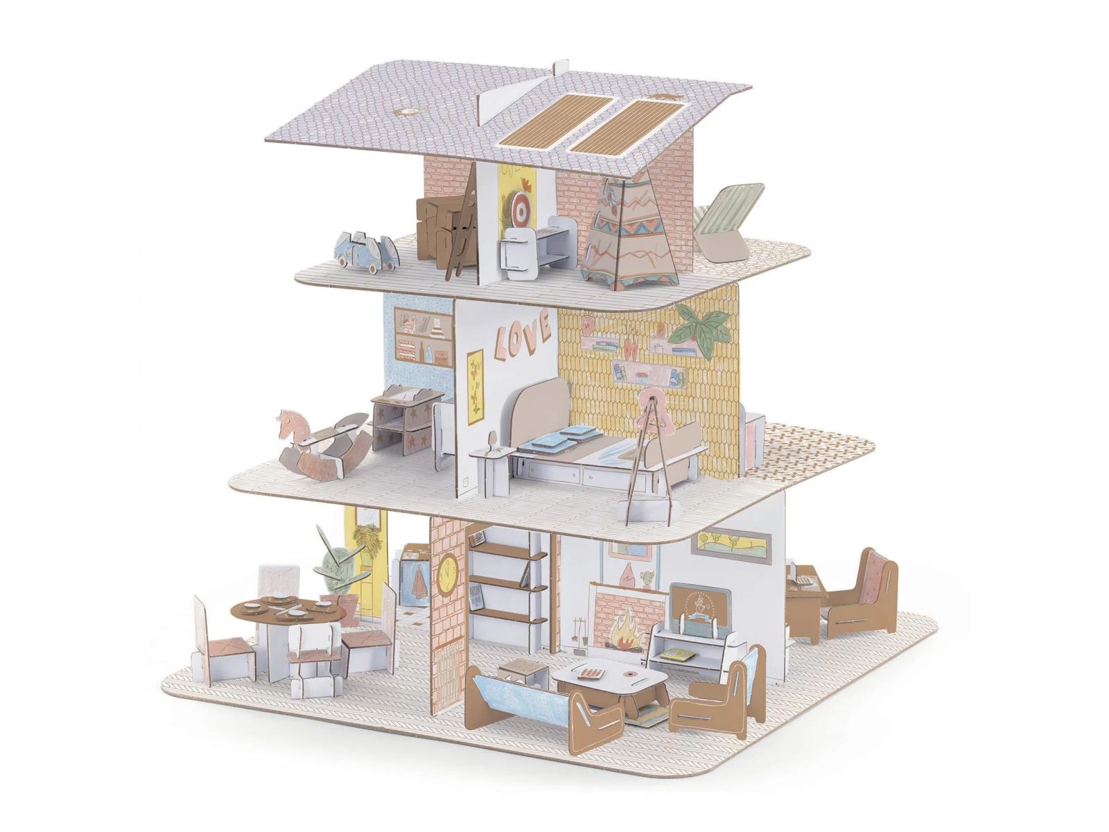 Djeco DJ08005 - Color. Assemble. Play - Maison De Poupées 2 Djeco DJ08005 - Color. Assemble. Play - Maison De Poupées – Image 2