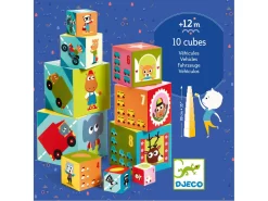 Djeco DJ08508 - Cubes Premier âge - 10 Cubes Véhicules -Djeco Le Paradis Des Jouets djeco dj08508 cubes premier age 10 cubes vehicules 1600 3