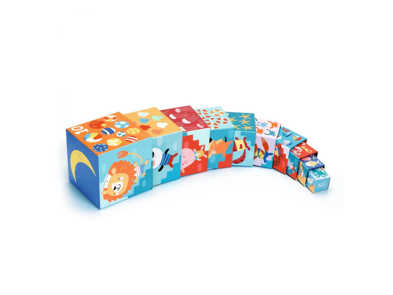 Djeco DJ08509 - Cubes Premier âge - 10 Cubes Plage 3 Djeco DJ08509 - Cubes Premier âge - 10 Cubes Plage – Image 3