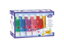 Djeco DJ09017 - Les Couleurs Des Petits - 6 Tubes De Peinture à Doigts - Paillettes