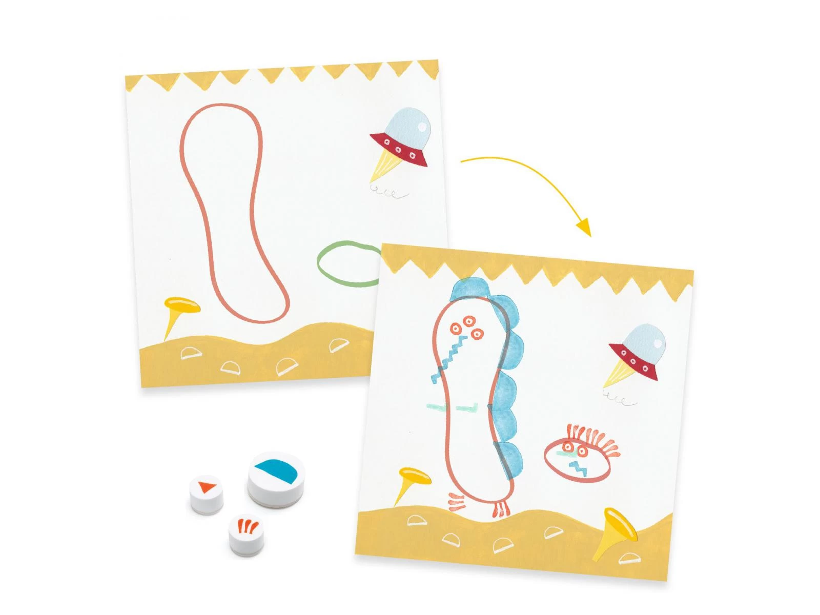 Djeco DJ09951 - Tampons Pour Les Petits - Là-haut 3 Djeco DJ09951 - Tampons Pour Les Petits - Là-haut – Image 3